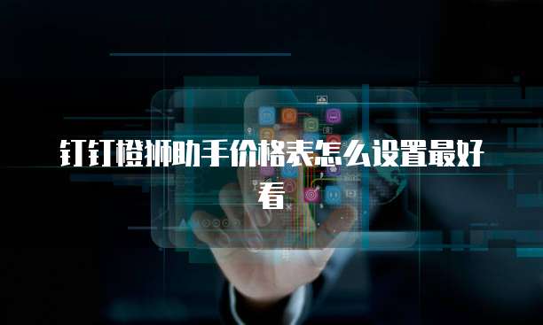 钉钉橙狮助手价格表怎么设置最好看