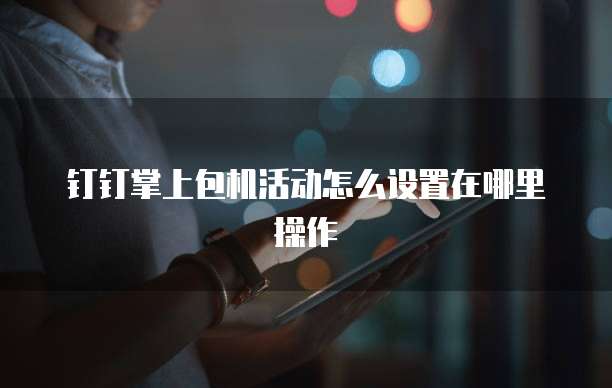 钉钉掌上包机活动怎么设置在哪里操作