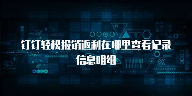 钉钉轻松报销返利在哪里查看记录信息明细