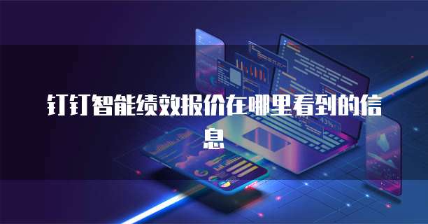 钉钉智能绩效报价在哪里看到的信息