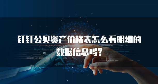 钉钉公贝资产价格表怎么看明细的数据信息吗?