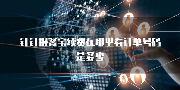 钉钉报餐宝续费在哪里看订单号码是多少