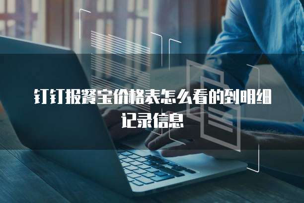 钉钉报餐宝价格表怎么看的到明细记录信息