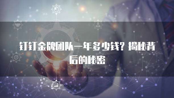 钉钉金牌团队一年多少钱?揭秘背后的秘密