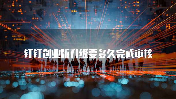 钉钉创业版升级要多久完成审核