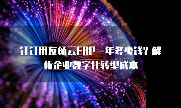 钉钉用友畅云ERP一年多少钱?解析企业数字化转型成本