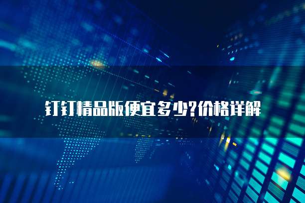 钉钉精品版便宜多少?价格详解