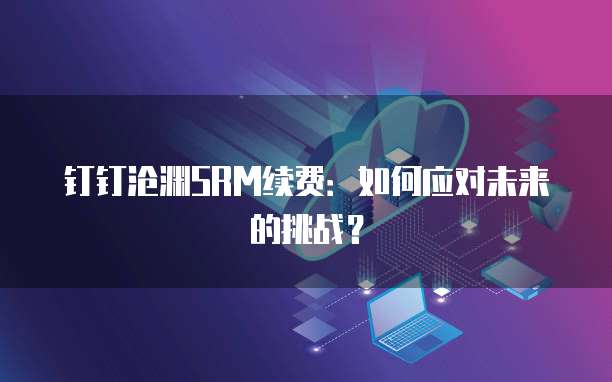 钉钉沧渊SRM续费:如何应对未来的挑战?