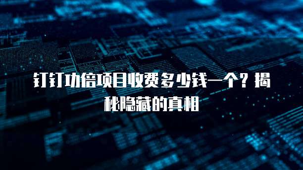 钉钉功倍项目收费多少钱一个?揭秘隐藏的真相