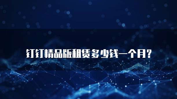 钉钉精品版租赁多少钱一个月？