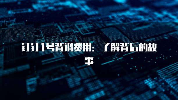 钉钉1号背调费用:了解背后的故事