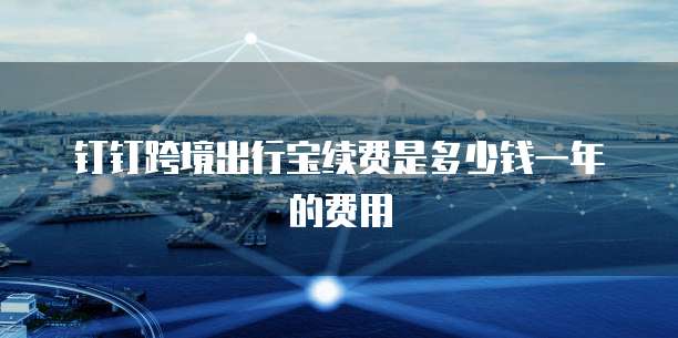钉钉跨境出行宝续费是多少钱一年的费用