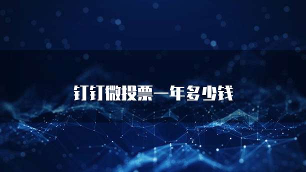 钉钉微投票一年多少钱