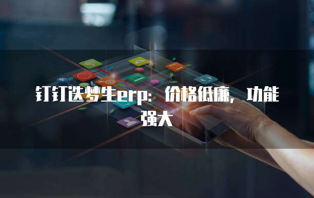 钉钉迭梦生erp：价格低廉，功能强大