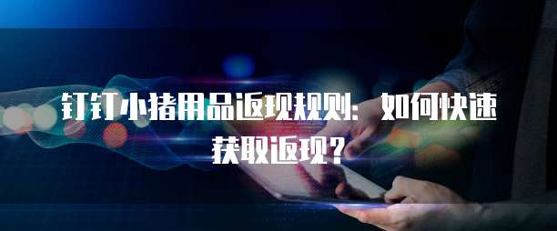 钉钉小猪用品返现规则:如何快速获取返现?