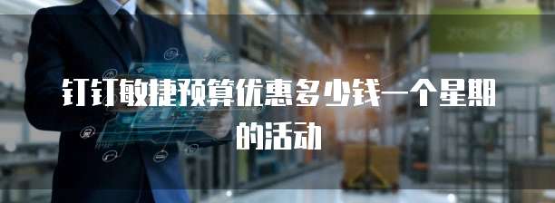 钉钉敏捷预算优惠多少钱一个星期的活动