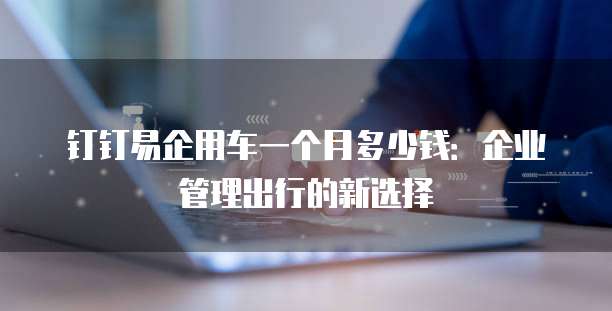 钉钉易企用车一个月多少钱:企业管理出行的新选择