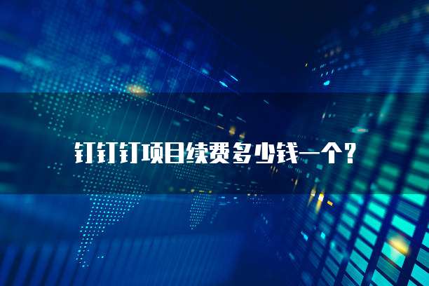 钉钉钉项目续费多少钱一个?