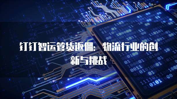 钉钉智运管货返佣：物流行业的创新与挑战
