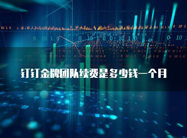 钉钉金牌团队续费是多少钱一个月