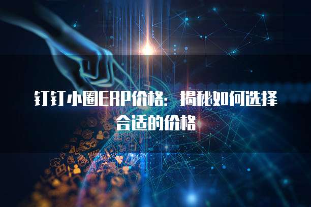 钉钉小圈ERP价格：揭秘如何选择合适的价格