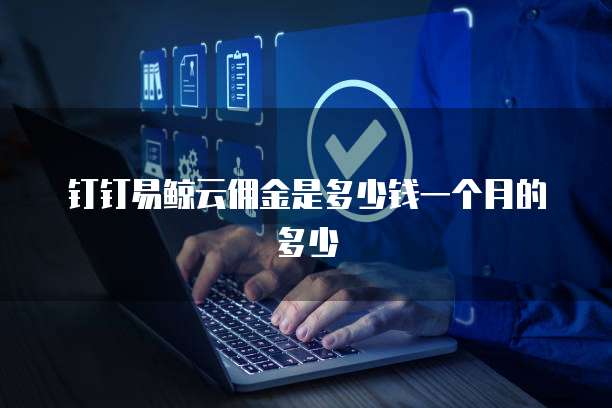 钉钉易鲸云佣金是多少钱一个月的多少
