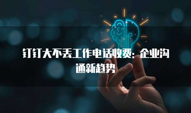 钉钉大不丢工作电话收费: 企业沟通新趋势