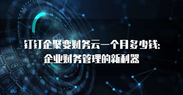 钉钉企聚变财务云一个月多少钱:企业财务管理的新利器