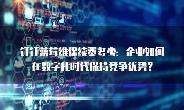 钉钉蓝莓维保续费多少:企业如何在数字化时代保持竞争优势?