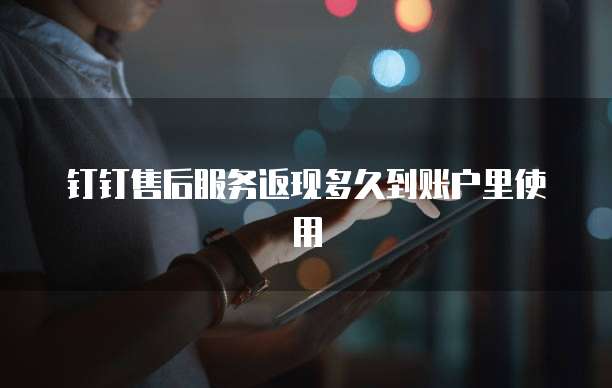 钉钉售后服务返现多久到账户里使用
