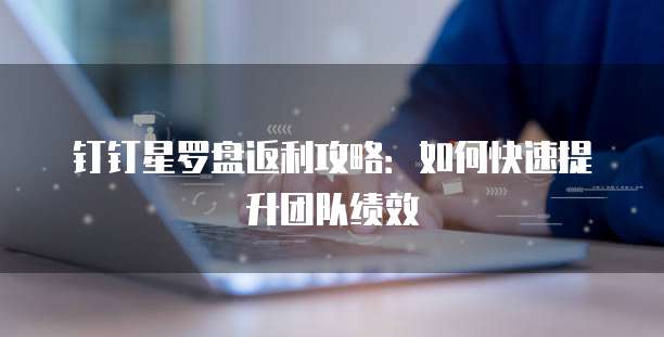 钉钉星罗盘返利攻略:如何快速提升团队绩效