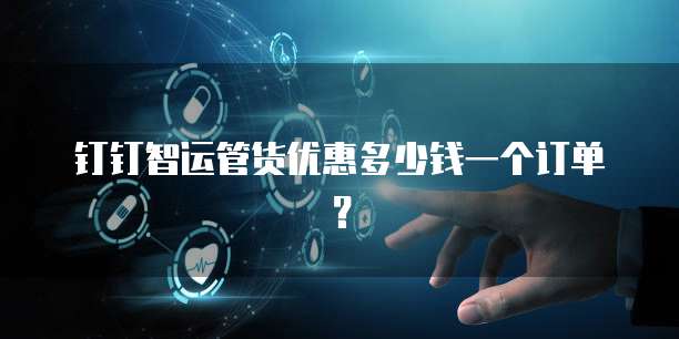 钉钉智运管货优惠多少钱一个订单？