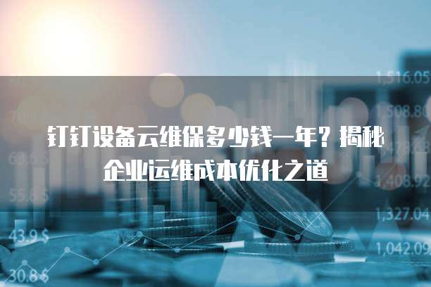 钉钉设备云维保多少钱一年?揭秘企业运维成本优化之道