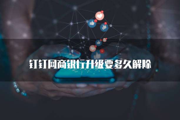 钉钉网商银行升级要多久解除