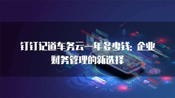 钉钉记道车务云一年多少钱: 企业财务管理的新选择