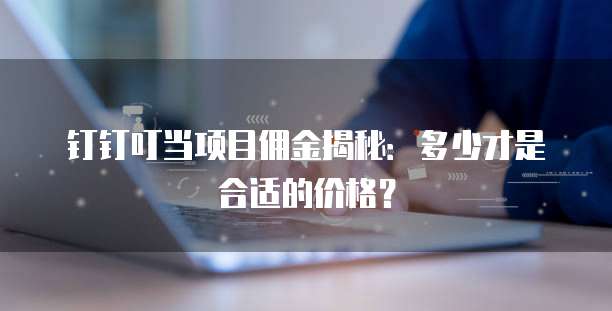 钉钉叮当项目佣金揭秘:多少才是合适的价格?