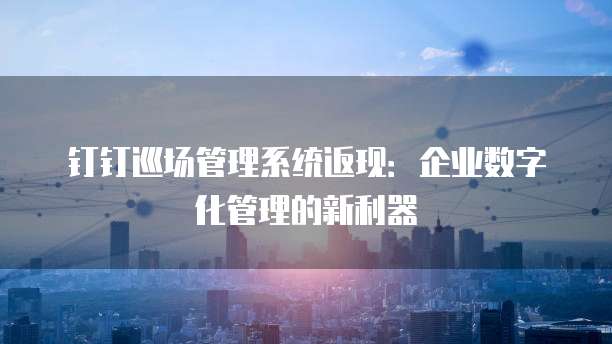 钉钉巡场管理系统返现：企业数字化管理的新利器
