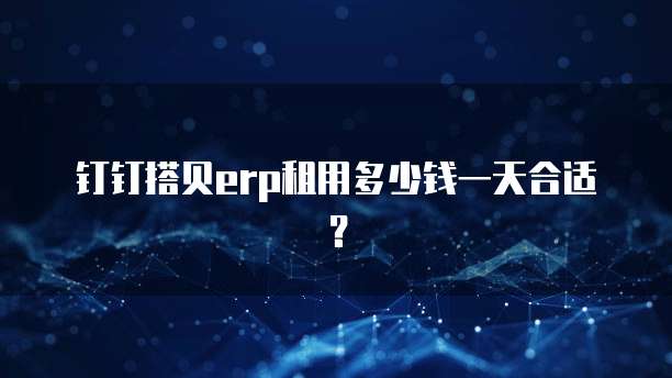 钉钉搭贝erp租用多少钱一天合适？