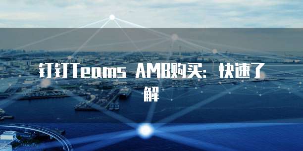 钉钉Teams AMB购买:快速了解