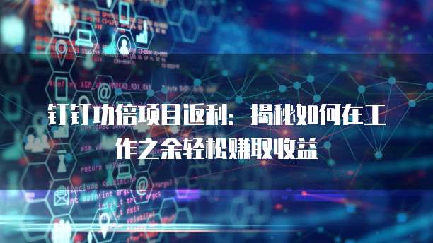 钉钉功倍项目返利:揭秘如何在工作之余轻松赚取收益