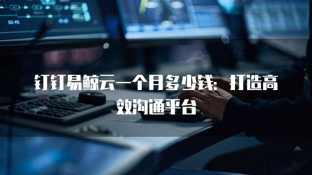钉钉易鲸云一个月多少钱:打造高效沟通平台