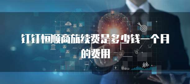 钉钉恒顺商旅续费是多少钱一个月的费用