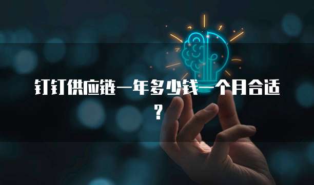 钉钉供应链一年多少钱一个月合适?