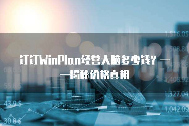 钉钉WinPlan经营大脑多少钱?——揭秘价格真相