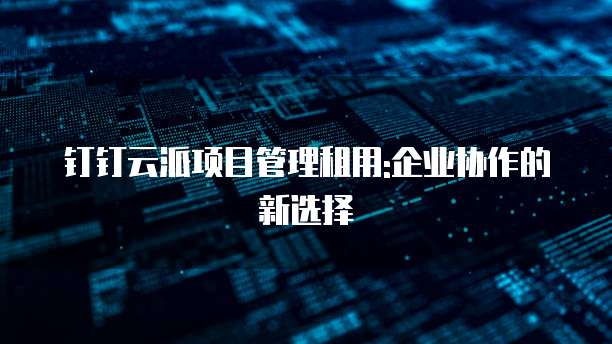 钉钉云派项目管理租用:企业协作的新选择