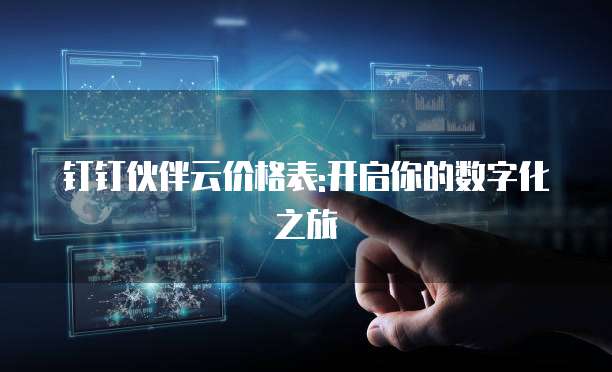 钉钉伙伴云价格表:开启你的数字化之旅