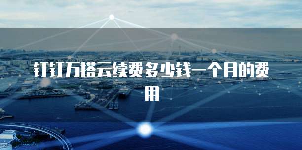 钉钉万搭云续费多少钱一个月的费用