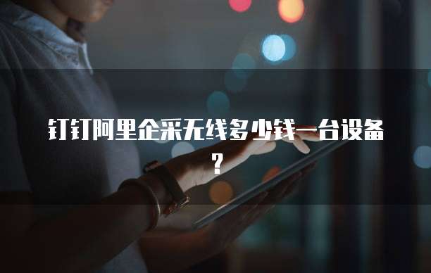 钉钉阿里企采无线多少钱一台设备？