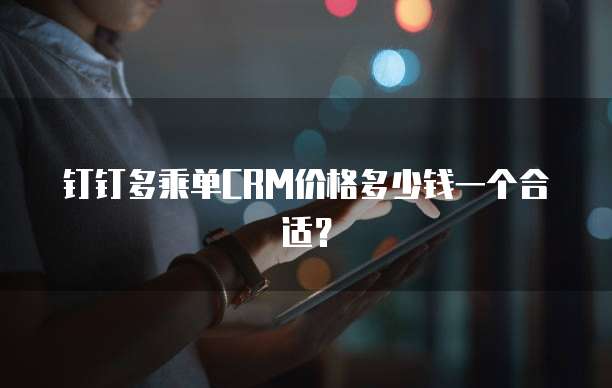 钉钉多乘单CRM价格多少钱一个合适？