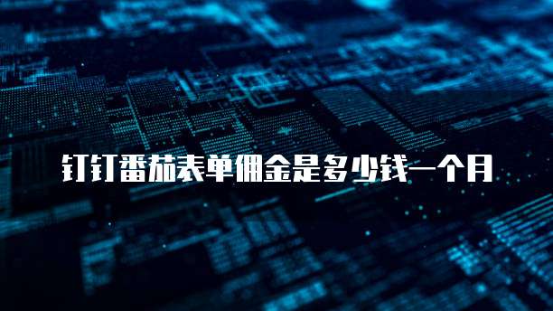钉钉番茄表单佣金是多少钱一个月